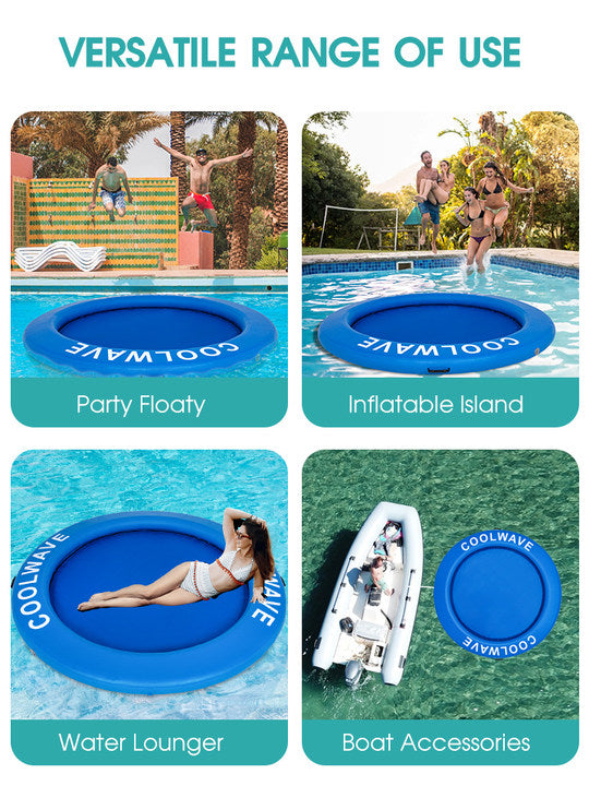 Inflatable Water Hammock 8ft, Blue/Pink