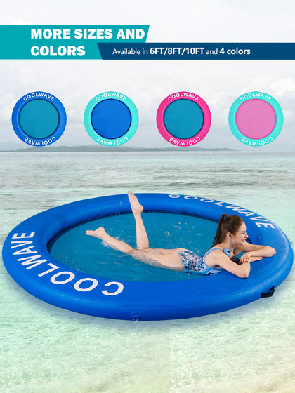 COOLWAVE Inflatable Water Hammock Floating Dock, Inflatable Raft for Family and Friends, Float Ring for Parties, Fits Multiple People, 8'x8'