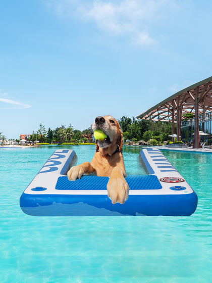 COOLWAVE Extra Large Inflatable Dog Water Ramp with Non-Slip Pad, 57