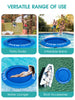 COOLWAVE Inflatable Water Hammock Floating Dock 8×8 ft, Blue/Pink